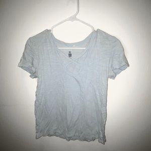 Pastel Blue T-shirt with Cross-front Detail